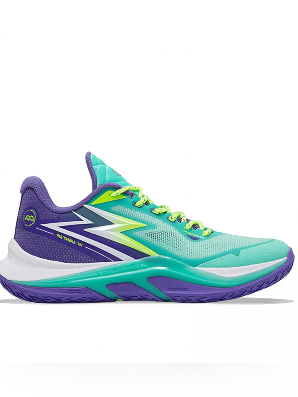 361 Degrees Light Up Green Dark Purple Men's Basketball Sneakers Low Top 9.5